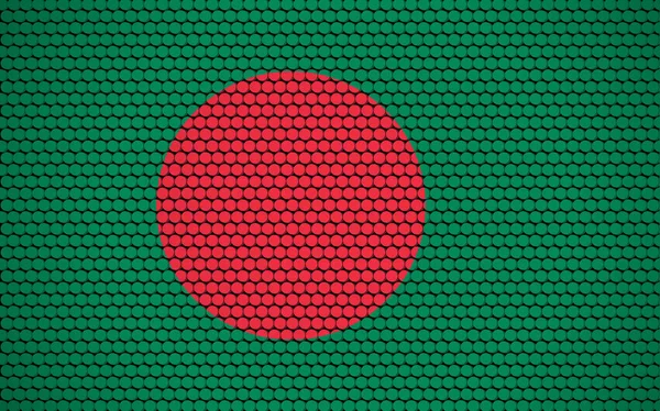 Abstraktní Bangladéšská Vlajka Tvořená Kruhy Bangladéšská Vlajka Navržená Barevnými Tečkami — Stockový vektor