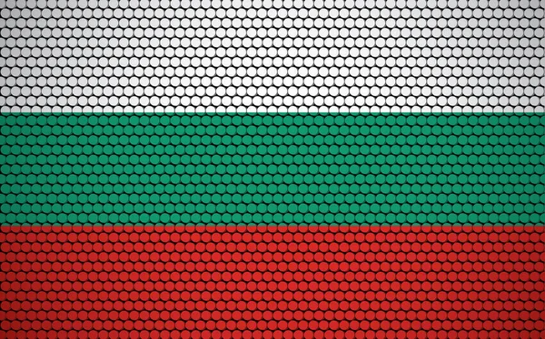 Bulgaristan Dairelerden Oluşan Soyut Bayrağı Renkli Noktalarla Tasarlanmış Bulgar Bayrağı — Stok Vektör