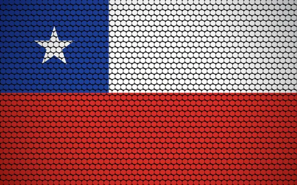 Abstrakcyjna Flaga Chile Wykonana Kręgów Flaga Chilijska Zaprojektowana Kolorowymi Kropkami — Wektor stockowy