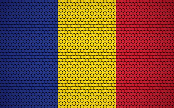 Abstracte Vlag Van Tsjaad Gemaakt Van Cirkels Chadian Vlag Ontworpen — Stockvector