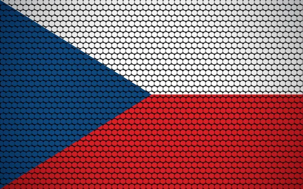 摘要捷克国旗是圆制成的 捷克国旗是用彩色圆点设计的 给人一种现代的 未来派的抽象外观 — 图库矢量图片