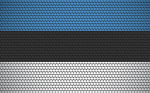 Bandera Abstracta Estonia Hecha Círculos Bandera Estonia Diseñada Con Puntos — Archivo Imágenes Vectoriales