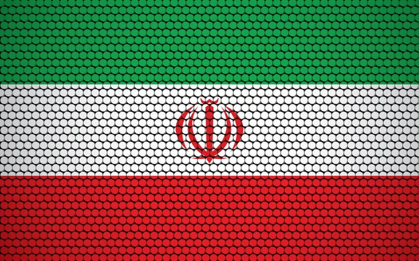 Bandera Abstracta Irán Hecha Círculos Bandera Iraní Diseñada Con Puntos — Archivo Imágenes Vectoriales