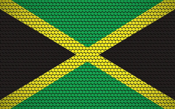 Bandeira Abstrata Jamaica Feita Círculos Bandeira Jamaicana Projetada Com Pontos — Vetor de Stock