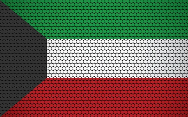 Abstracte Vlag Van Koeweit Gemaakt Van Cirkels Kuwaiti Vlag Ontworpen — Stockvector