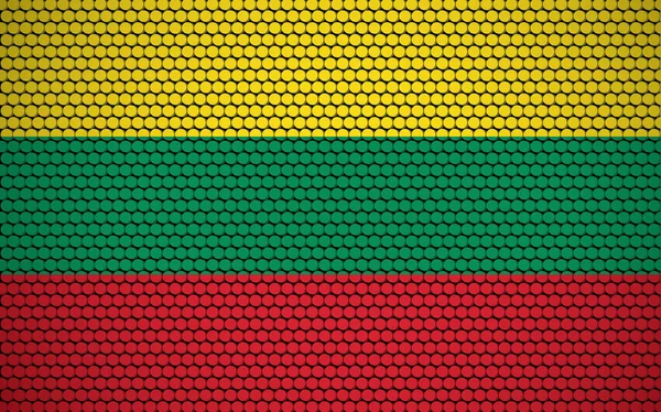 Bandeira Abstrata Lituânia Feita Círculos Bandeira Lituana Projetada Com Pontos — Vetor de Stock
