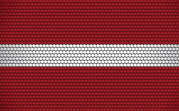 Bandiera Astratta Della Lettonia Fatta Cerchi Bandiera Lettone Disegnata Con — Vettoriale Stock