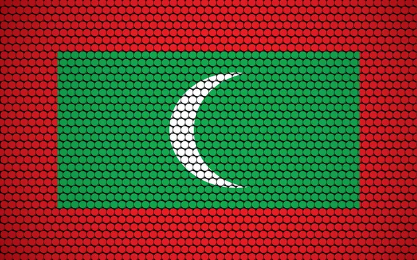 Abstraktní Vlajka Malediv Vytvořená Kruhů Maledivská Vlajka Navržená Barevnými Tečkami — Stockový vektor