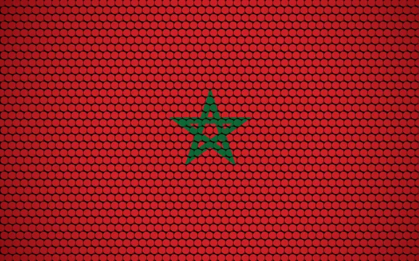 Абстрактний Прапор Марокко Зроблений Кіл Марокканський Прапор Кольоровими Крапками Надає — стоковий вектор
