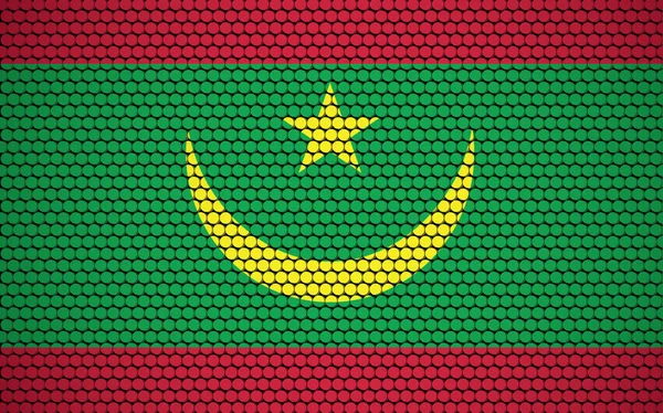 Abstract Flag Mauritania Made Circles Mauritanian Flag Designed Colored Dots — Stock Vector