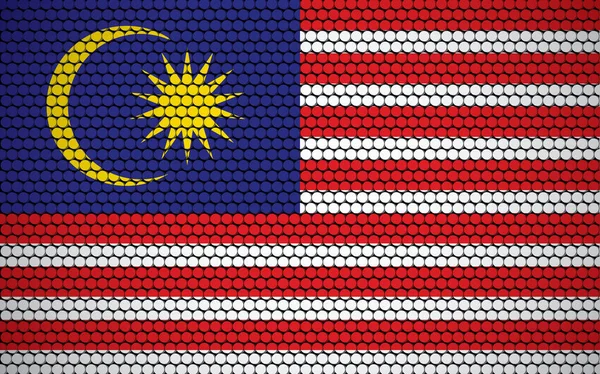 Abstrakt Flagga Malaysia Består Cirklar Malaysisk Flagga Designad Med Färgade — Stock vektor