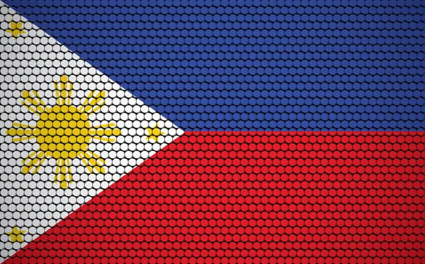 Абстрактный Флаг Филиппин Кругов Филиппинский Флаг Цветными Точками Придает Ему — стоковый вектор