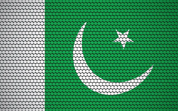 摘要巴基斯坦国旗为圆形 巴基斯坦国旗用彩色圆点设计 给人一种现代的 未来派的抽象外观 — 图库矢量图片
