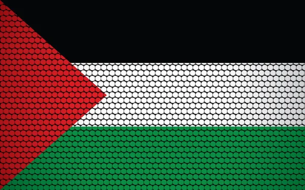 Bandeira Abstrata Palestina Feita Círculos Bandeira Palestina Projetada Com Pontos — Vetor de Stock