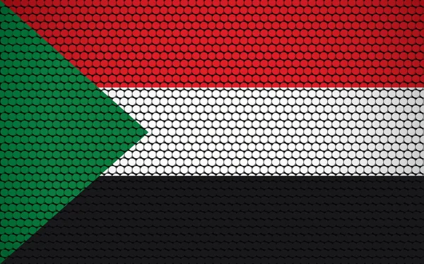 Bandeira Abstrata Sudão Feita Círculos Bandeira Sudanesa Projetada Com Pontos — Vetor de Stock