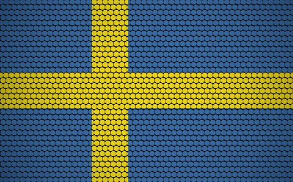 Abstrakt Flag Sverige Lavet Cirkler Svensk Flag Designet Med Farvede – Stock-vektor