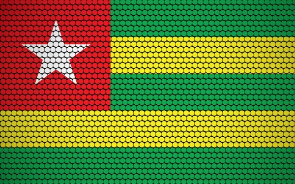 Drapeau Abstrait Togo Fait Cercles Drapeau Togolais Conçu Avec Des — Image vectorielle
