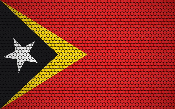 Abstracte Vlag Van Timor Leste Gemaakt Van Cirkels Timorese Vlag — Stockvector