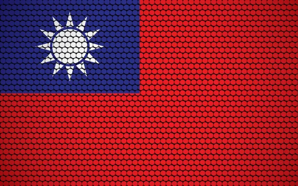 Abstracte Vlag Van Taiwan Gemaakt Van Cirkels Taiwanese Vlag Ontworpen — Stockvector