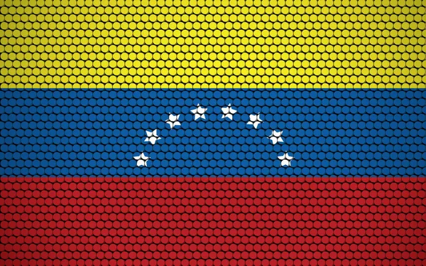 Abstrakcyjna Flaga Wenezueli Wykonana Kręgów Flaga Wenezueli Zaprojektowana Kolorowymi Kropkami — Wektor stockowy