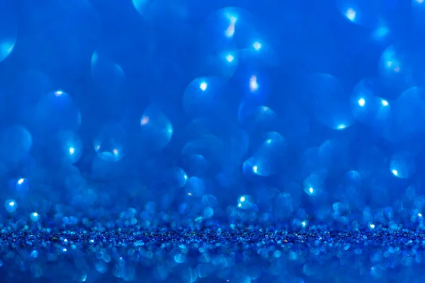 Parıltı Işıltı Odaklanmış Bulanık Mavi Arkaplan Bokeh Işıkları — Stok fotoğraf
