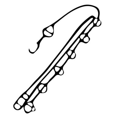 Vector hand-drawn illustration of a fishing rod on an isolated white background, black outline. Travel, Hiking, Hiking,single object, recreation, black and white Doodle.Hand-painted design for web vector Vector hand-drawn illustration of a fishing rod on an isolated white background, black outline. Travel, Hiking, Hiking,single object, recreation, black and white Doodle.Hand-painted design for web vector