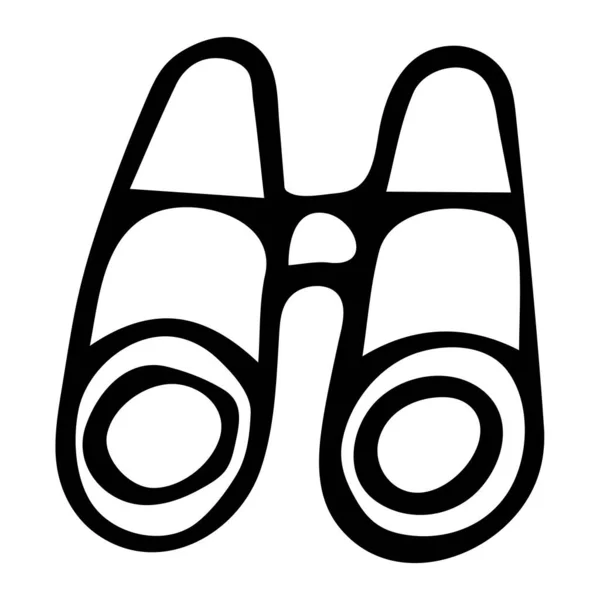 Векторная ручная иллюстрация бинокля на изолированном белом фоне, черный контур. Путешествия, Пешие прогулки, Пешие прогулки, один объект, навигация, черно-белый Doodle.Hand-painted дизайн для веб — стоковый вектор