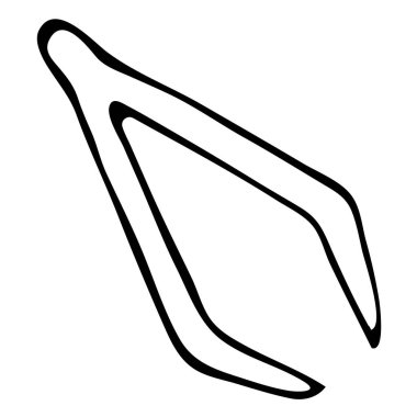 Tıbbi ya da kozmetik cımbızın vektör çizimi. Doodle tarzında izole edilmiş beyaz bir arkaplanda siyah bir özet. Web siteleri, tekstil, kağıt, duvar kağıdı, broşürler için