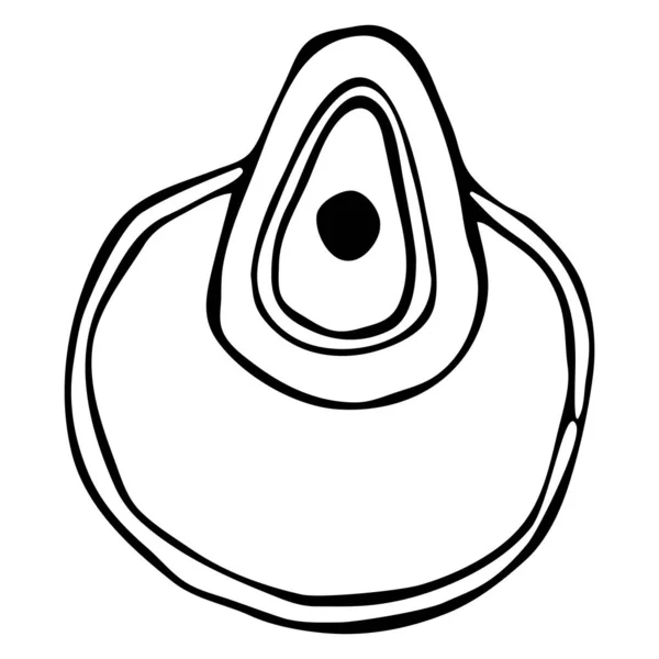 Векторная плоская иллюстрация респираторной защитной маски лица. Черный контур на изолированном белом фоне в стиле Дудла. Для веб-сайтов, текстиля, бумаги, обоев, листовок — стоковый вектор