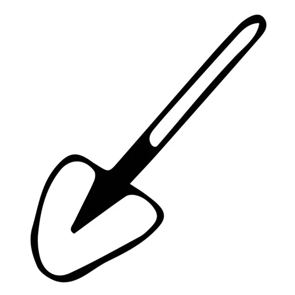 İzole edilmiş beyaz arka planda, siyah çizgili bir küreğin vektör el çizimi çizimi. Elle boyanmış, Doodle şeklinde. Ağ, broşür, tekstil, duvar kağıdı, kumaş tasarımı.