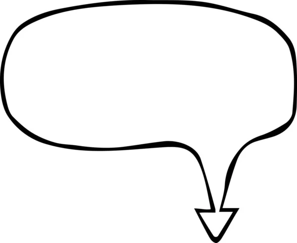 Imagen vectorial dibujada a mano de un formulario de mensaje estilo Doodle con una flecha sobre un fondo blanco.ilustración vectorial de un elemento de diseño. Puede ser utilizado para libros, papel de embalaje, tela, textiles, tela — Archivo Imágenes Vectoriales