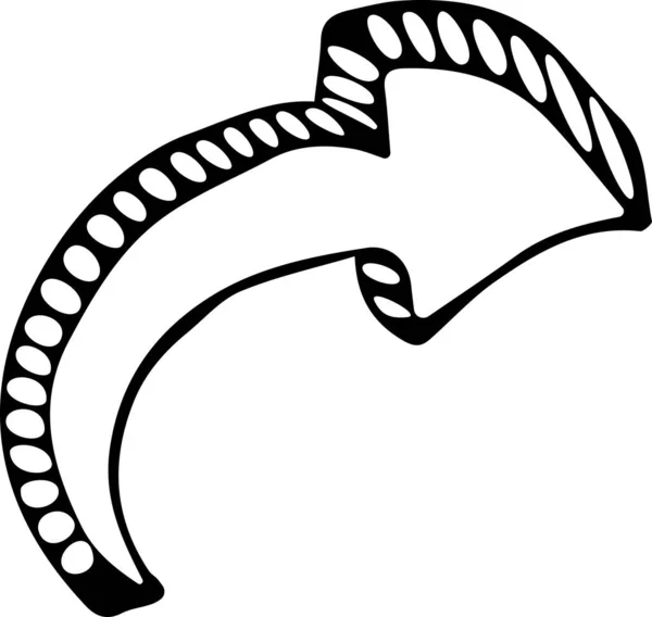 Handgezeichnetes Vektor-Pfeil-Doodle auf weißem Hintergrund. Verwendbar für Bücher, Geschenkpapier, Stoff, Textilien, Web — Stockvektor