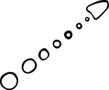  El çizimi vektör oku beyaz arka planda daire şeklinde çizilmiş. Tasarım elemanı vektör illüstrasyonu. Kitaplar, ambalaj kağıdı, kumaş, tekstil ve ağ için kullanılabilir.