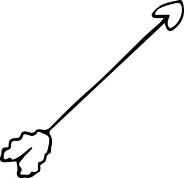  Beyaz arkaplana el çizimi vektör oku karalaması. Tasarım elemanı vektör illüstrasyonu. Kitaplar, ambalaj kağıdı, kumaş, tekstil ve ağ için kullanılabilir.