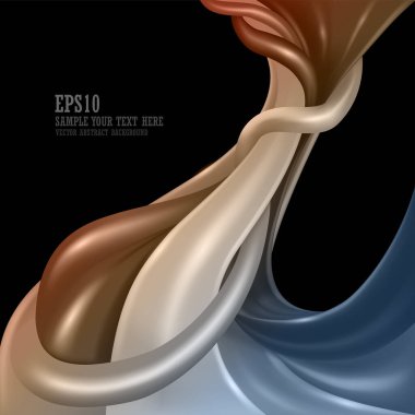 Siyah arkaplanda izole edilmiş renkli soyut tasarım arkaplanı ve metin için kopyalama alanı. vektör illüstrasyonu.