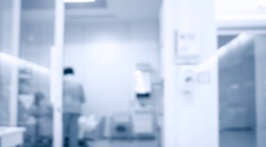 Doktor koğuşu kontrol listesi, sağlık ve tıbbi konsept ve modern hastane iç tasarımı olan hastanın bulanık geçmişi