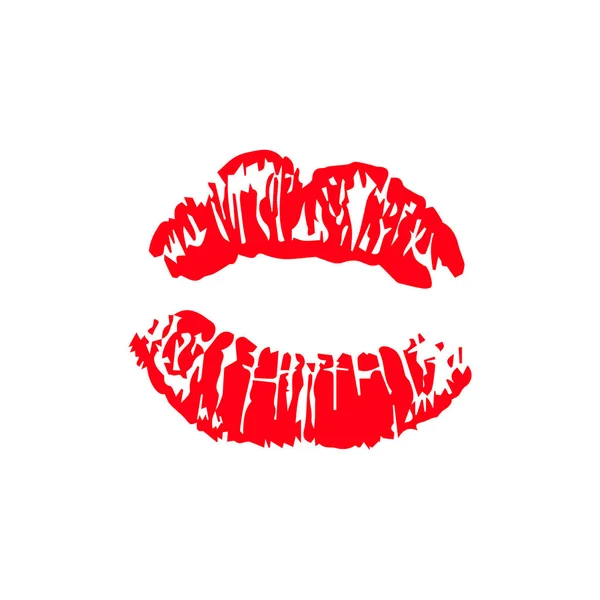 Impressão Lábios Beijo Fundo Vetor — Vetor de Stock