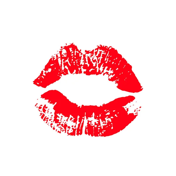 Impressão Lábios Beijo Fundo Vetor — Vetor de Stock