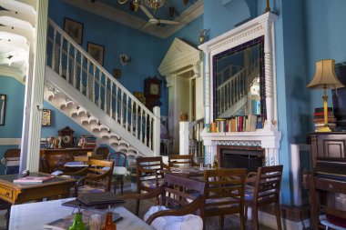  Eski kafe. Dağ dünya ünlü Köyü Pano Lefkara, Kıbrıs, 