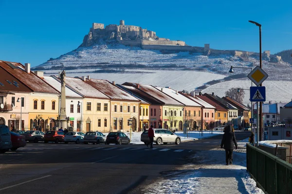 Spišské Podhradí a Spišský Hrad, Slovensko — Stock fotografie