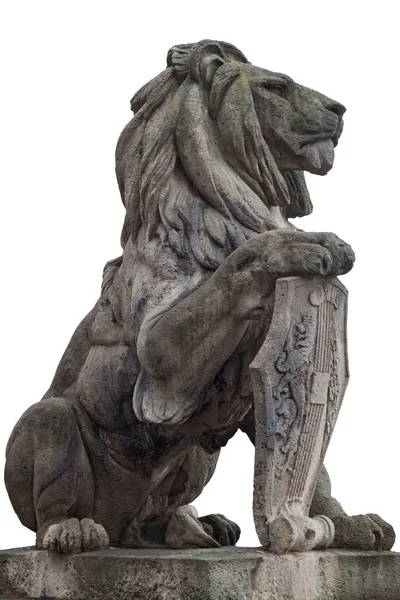 Taş Heykel izole aslan,