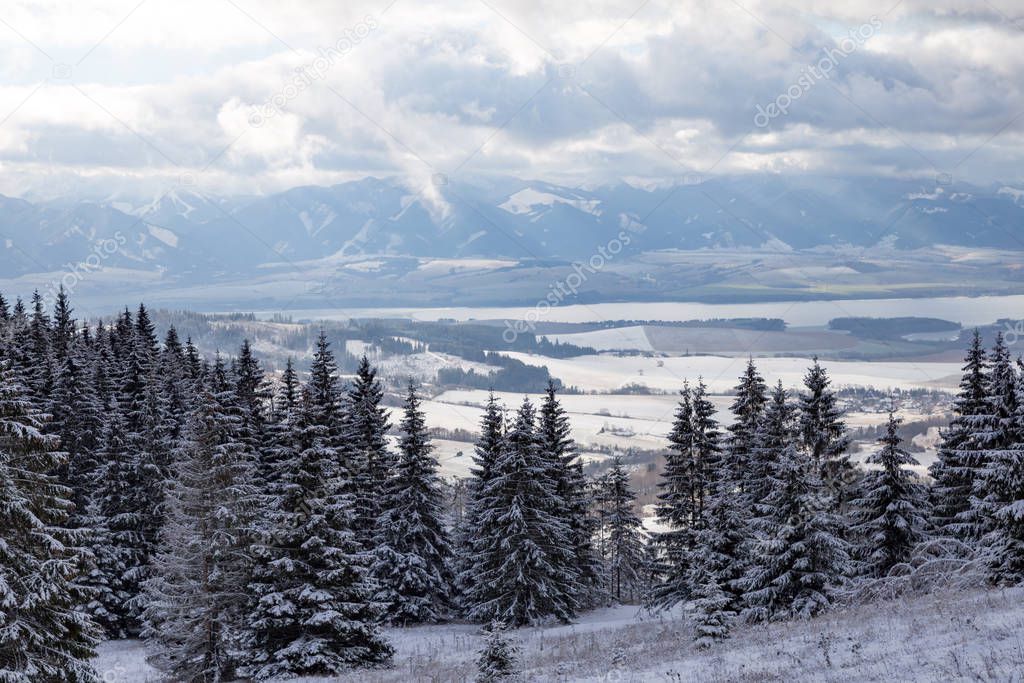 Winter mountain landscape in  Tatras. Slovakia.