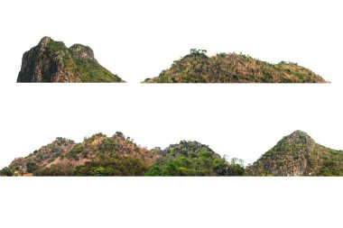 Pek çok dağ, doğal olarak beyaz arka planda.