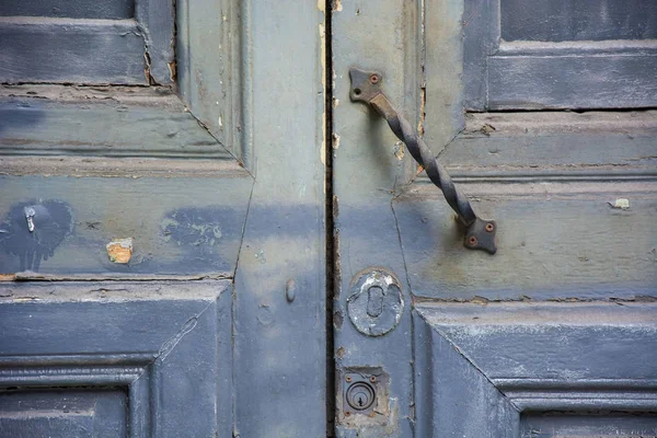 Foto Detalle Puerta Con Color Azul Luz Solar — Foto de Stock