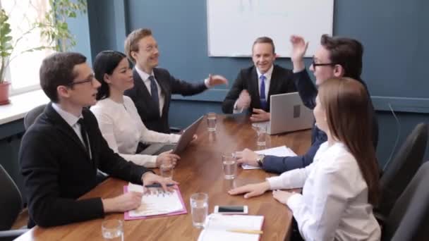 Reunión de formación del equipo empresarial freelancers — Vídeos de Stock