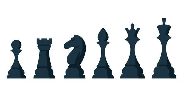 Juego de piezas de ajedrez . — Vector de stock