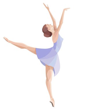 Mavi elbiseli güzel bir dansçı..