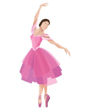 Pembe elbiseli güzel bir dansçı..