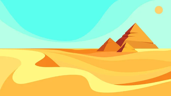 Pyramids in the desert. — Stock Vector