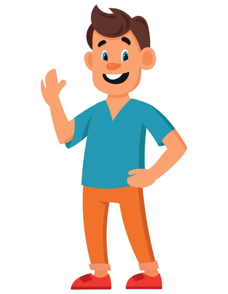 Smiling man in cartoon style. — Stock Vector